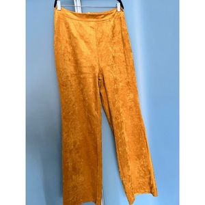 Wide leg suede pants